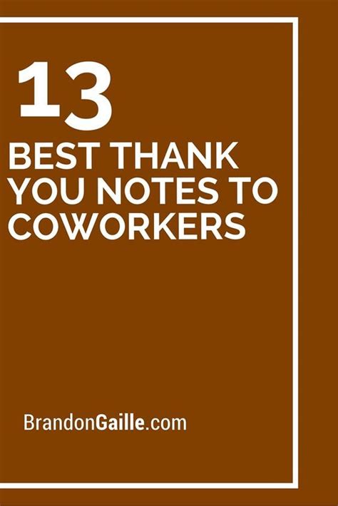 13 Best Thank You Notes To Coworkers Best Thank You Notes Thank You