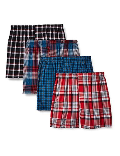 Hanes Mens 4 Pack Comfortblend Woven Boxers With Freshiq Assorted