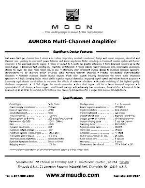 Free Audio Service Manuals M Moon Moon Aurora