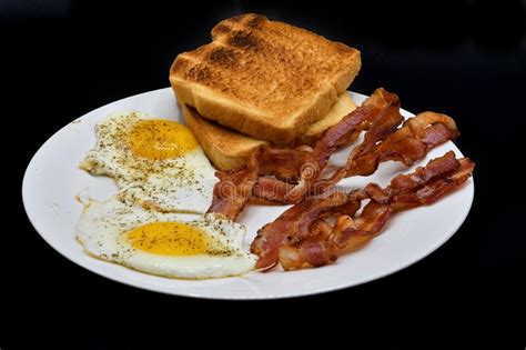 Traditional American Style Breakfast Close Up Shot Stock Image Image