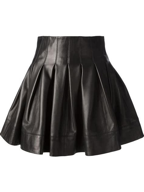Lyst Sly010 Flared Leather Skirt In Black