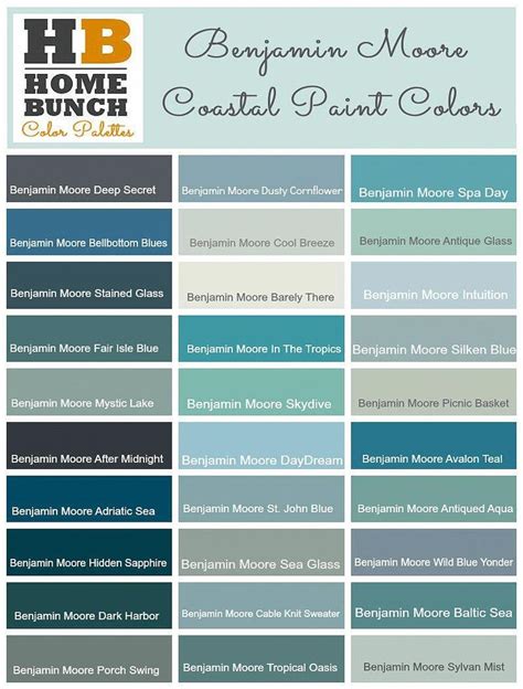 Benjamin Moore Color Palette Benjamin Moore Coastal Teal Aqua Blue