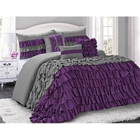 While you're perusing kohl's robust selection of king comforter sets, you'll find you can shopby color and explore pink, green and blue king comforter set selections. 7 Piece BRISE Double Color Ruffled Clearance bedding ...