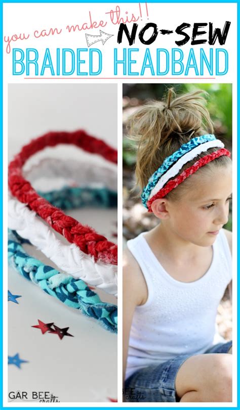 This first braided hairband hairstyle is probably one that you've seen a lot, whether it was in movies or simply on the street. Red White Blue Braided Headbands - no sew! - Sugar Bee Crafts