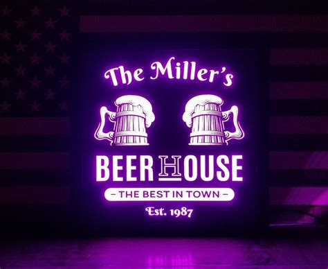 Custom Beer Led Sign Personalized Home Bar Pub Sign Lighted Sign Man Cave Ebay