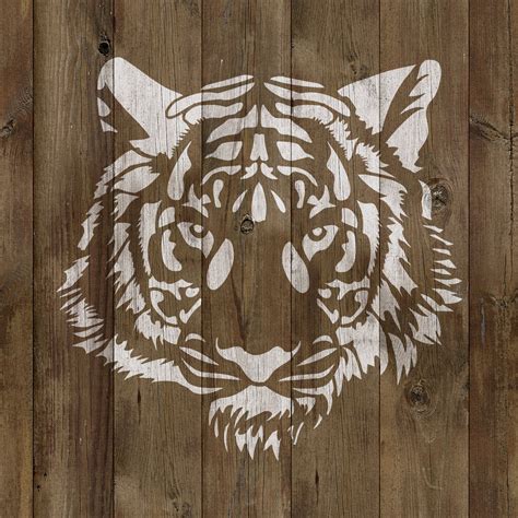 Tiger Head Stencil Reusable DIY Craft Stencils Of A Tiger Etsy