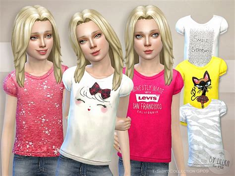 T Shirt Collection For Girls Found In Tsr Category Sims 4 Female Child Everyday Sims 4 Cc