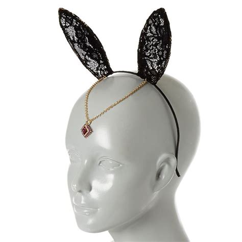 Black Lace Bunny Ears Headband Lace Bunny Ears Bunny Ears Headband