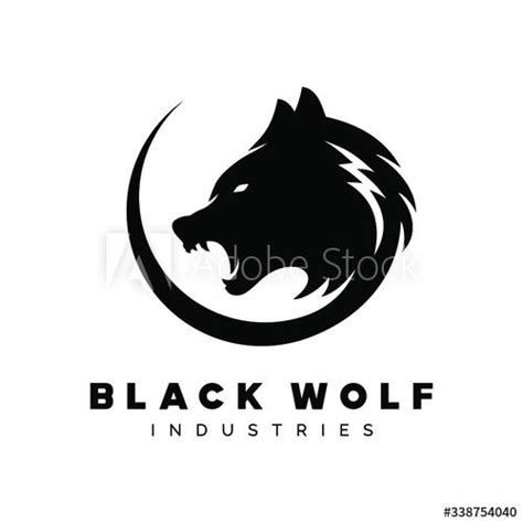 Black Wolf Logo Vector Illustration Design Element For Logo Poster