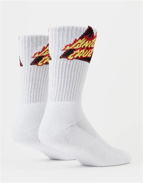 Santa Cruz Flamed Not A Dot Socks White