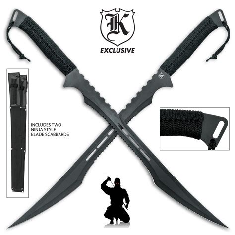 Twin Ninja Swords With Tactical Scabbards