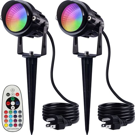 Sunvie Outdoor Halloween Decorations Spotlights 6w Rgb Color Changing