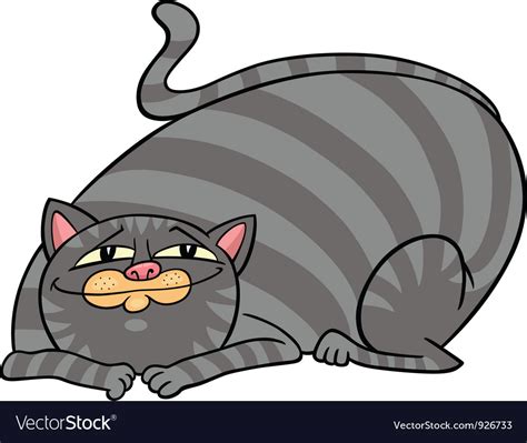 Tabby Fat Cat Cartoon Royalty Free Vector Image