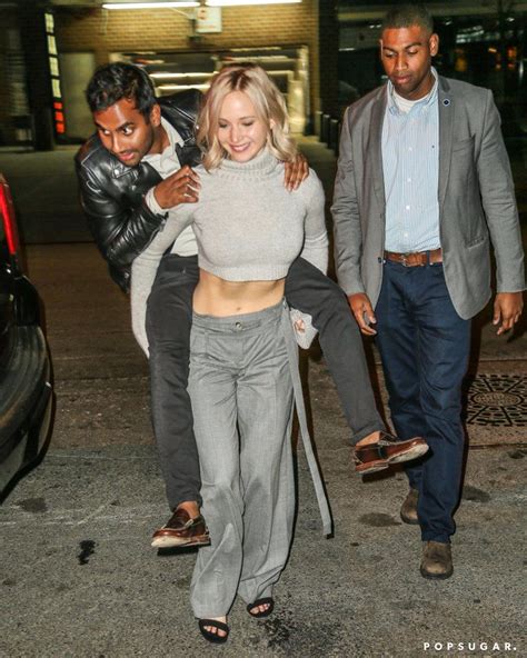 Jennifer Lawrence Flashes Her Abs Of Steel While Giving Aziz Ansari A