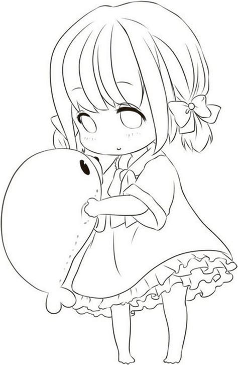 Little Anime Girl Coloring Page Free Printable Coloring