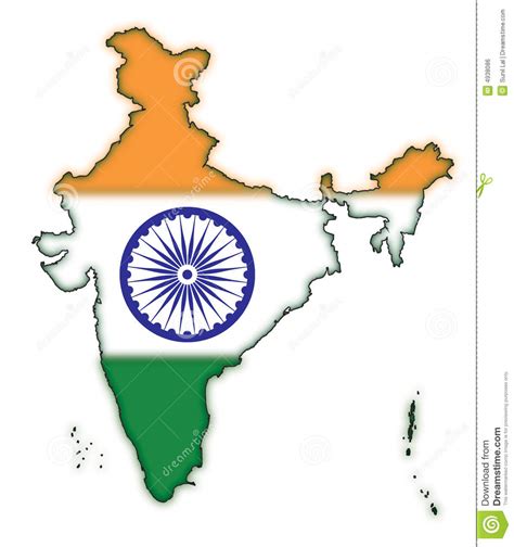 Map Of India Flag Concept 1 Royalty Free Stock Image