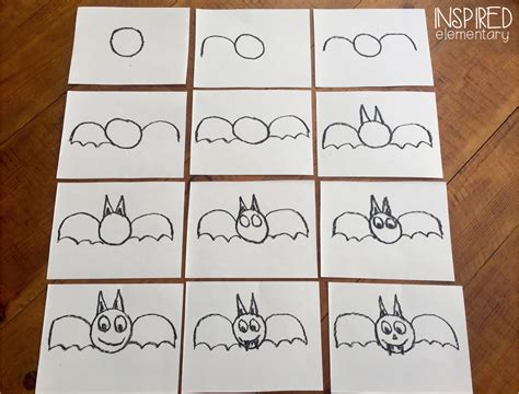 Friendly Bat Directed Drawing Directed Drawing Kindergarten Directed