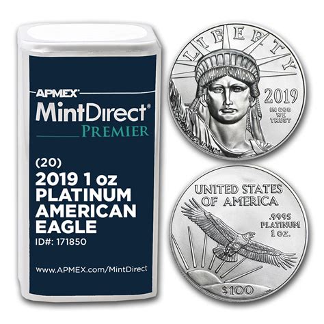 Buy 2019 1 Oz Platinum Eagle 20 Coin Mintdirect Premier Tube Apmex