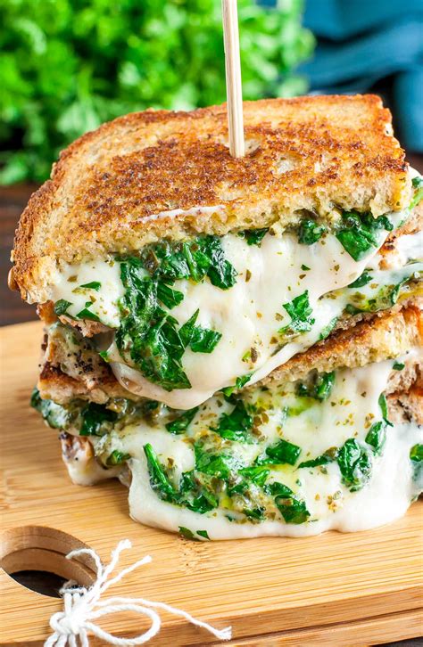 This is the best vegan spinach artichoke dip which is super creamy, rich, cheesy, and flavorful! Easy Cheesy Vegan Spinach Pesto Grilled Cheese - Peas And ...