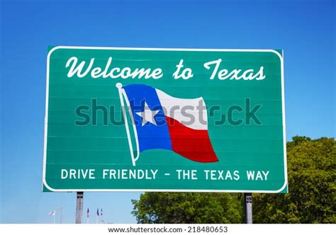 Welcome Texas Sign State Border Stock Photo 218480653 Shutterstock
