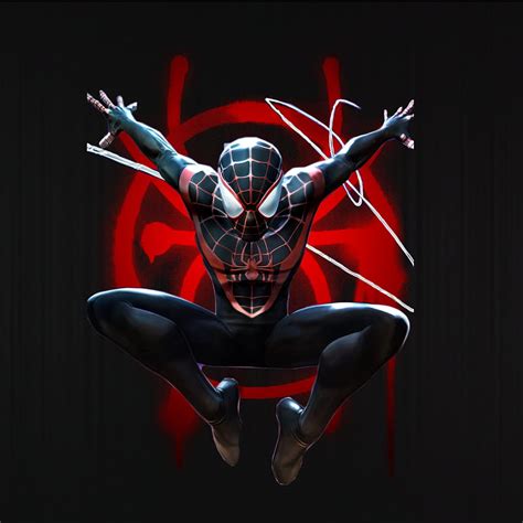 Miles Morales Logo Man Red Spider Hd Phone Wallpaper Peakpx