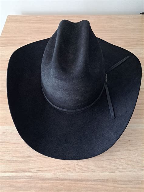 Vintage John B Stetson 4x Black Beaver Fur Felt Cowboy Hat 6 78 Usa