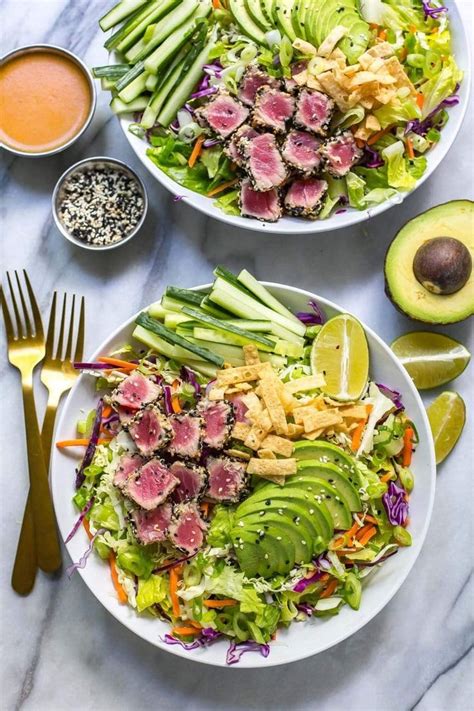 Ahi Tuna Salad With Sesame Ginger Dressing The Girl On Bloor Recipe