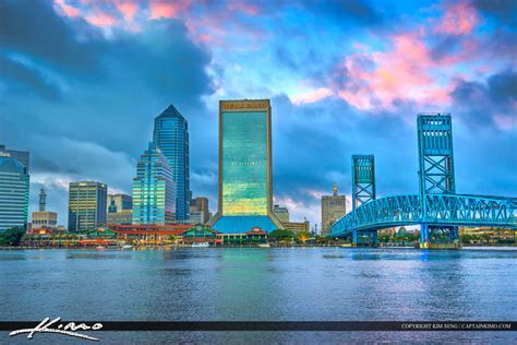 Jacksonville Skyline Florida Duval County City Royal Stock Photo