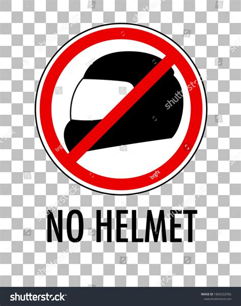 No Helmet Sign Isolated On Transparent Stock Vector Royalty Free