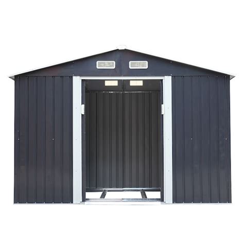 Jaxpety 9 Ft 6 Ft Galvanized Steel Storage Shed In The Metal Storage
