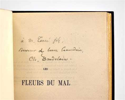 Les Fleurs Du Mal De Baudelaire Charles Couverture Rigide 1857 Signed By Author S