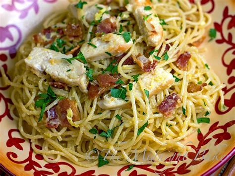 Pancetta, a cured meat, is imported from italy and is similar to bacon. Chicken Carbonara - The Midnight Baker
