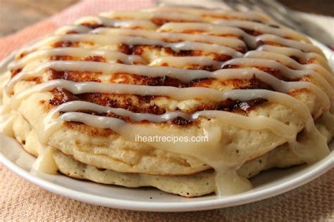 Cinnamon Roll Pancakes With Cream Cheese Icing Desserts