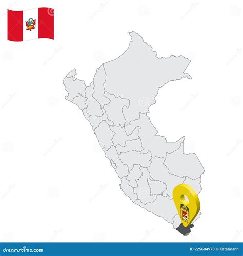 Location Department Of Tacna On Map Peru 3d Location Sign Similar To