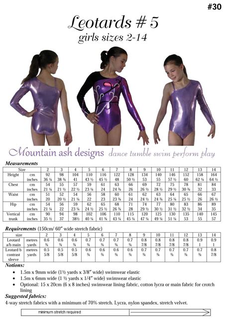 Leotards Pattern 5 Pdf Sewing Pattern Gymnastics Dance Etsy