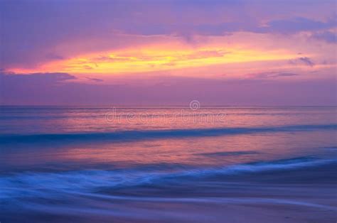 Sea Beach At Twilight After Sunsetmulti Color Of Sky And Sea Stock