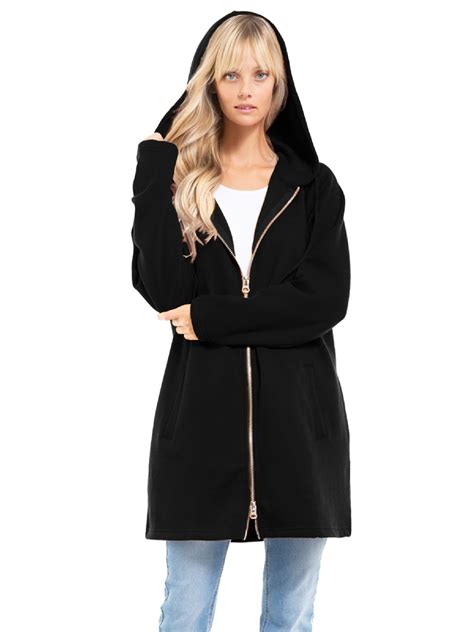 Made By Olivia Womens Casual Oversized Loose Fit Long Sleeve Zip Up
