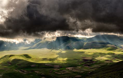 Wallpaper The Sun Clouds Mountains Storm Sunshine Storm Valley