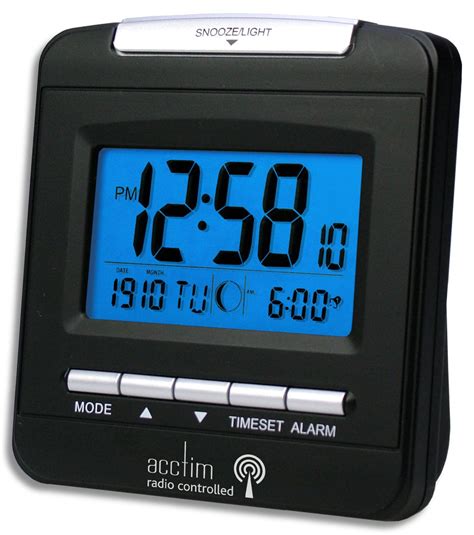 Acctim 71353 Mussano Radio Controlled Alarm Clock Black Uk