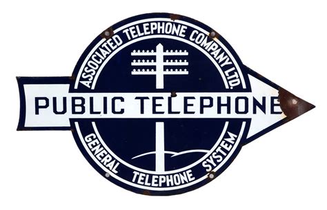 Lot Detail Public Telephone Porcelain Arrow Sign