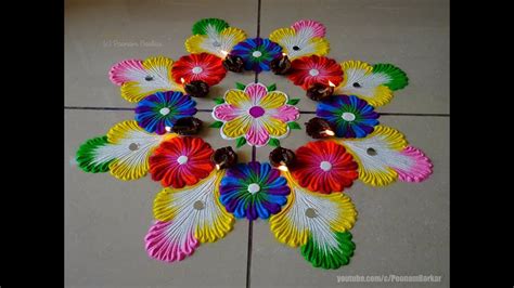 Practice these easy rangoli designs from the comfort of your homes. Best rangoli for diwali | Easy rangoli designs by Poonam ...