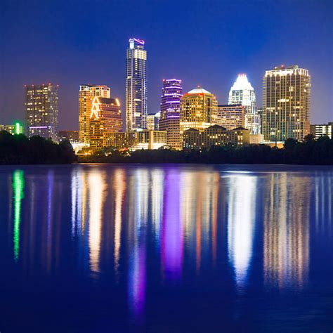 Austin Texas City Skyline Al Atardecer Banco De Fotos E Imágenes De