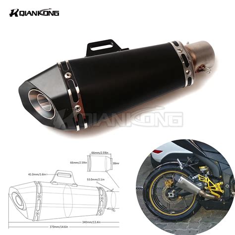 Buy Motorcycle Inlet 51mm Exhaust Muffler Pipe With 61