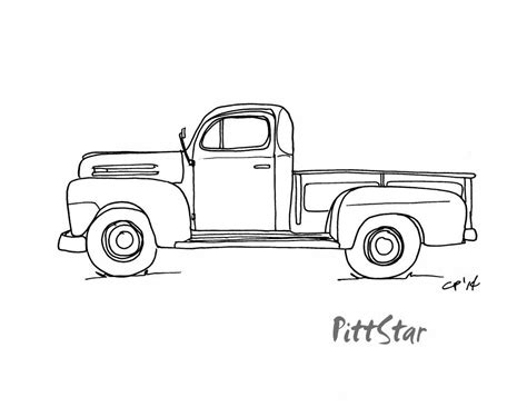 vintage truck coloring pages | Old Pickup Truck Coloring Pages | Truck coloring pages, Vintage