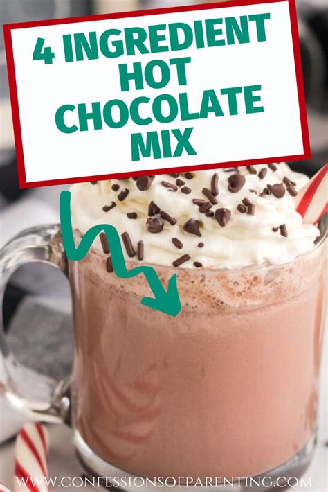 4 Ingredient Hot Cocoa Mix Recipe Hot Cocoa Recipe Hot Chocolate
