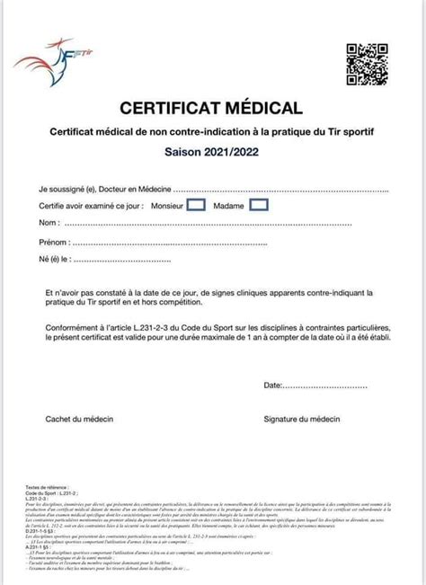 Nouvelle Législation Certificat Médical Pour La Pratique Du Tir Sportif