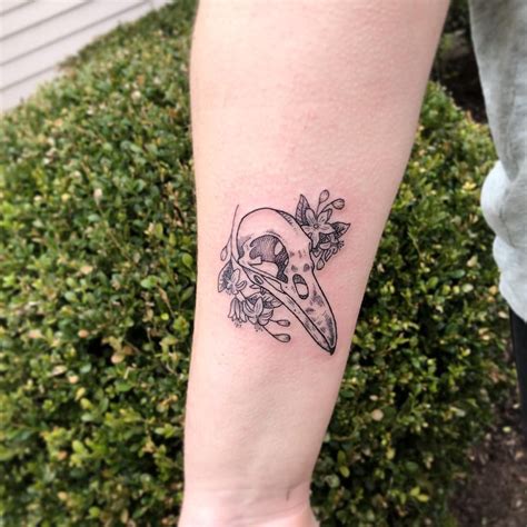 Beautiful Raven Skull Tattoo