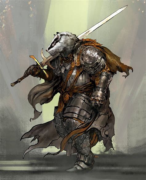 Badger Warrior Fantasy Character Design Concept Art Characters