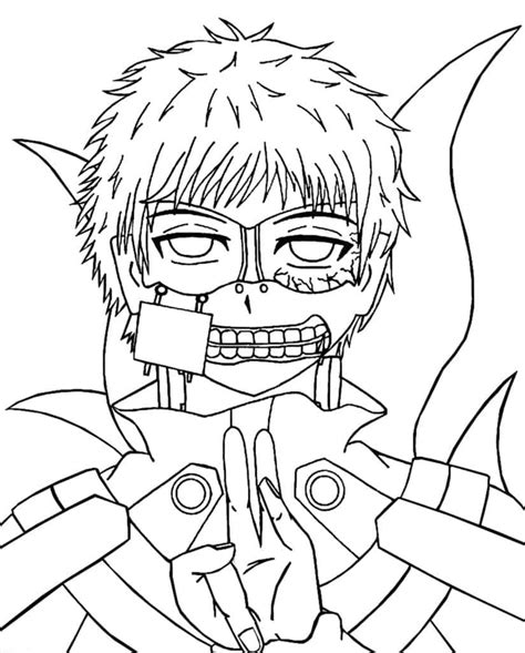 Kaneki Ken In Anime Tokyo Ghoul Coloring Page Download Print Or