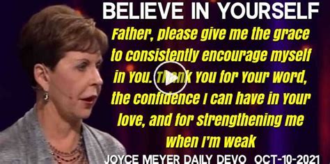 Joyce Meyer October Daily Devotion Believe In Yourself